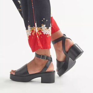 Seychelles Calming Influence Sandal Black Leather Size 9